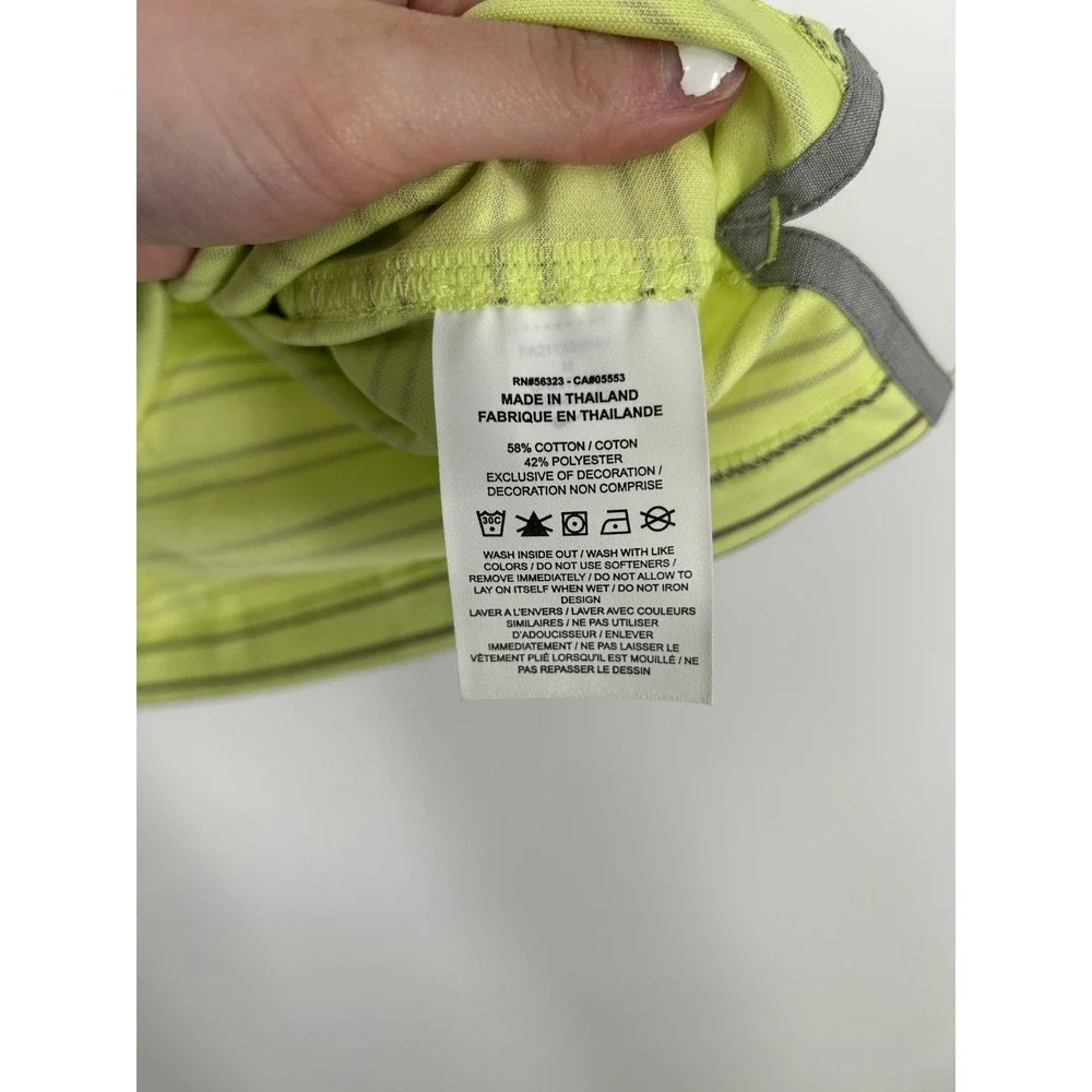 Nike Player Golf Polo Shirt Striped Dri Fit Flourescent Neon Yellow DA2972-736 M